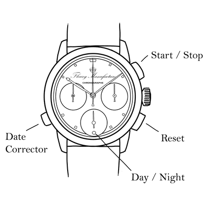 FM-04 Chronograph technical drawing